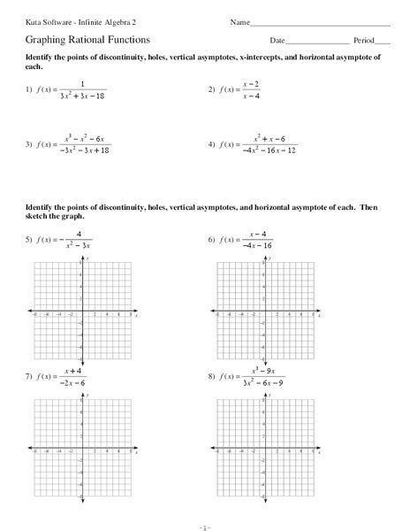 graphs of rational functions worksheet